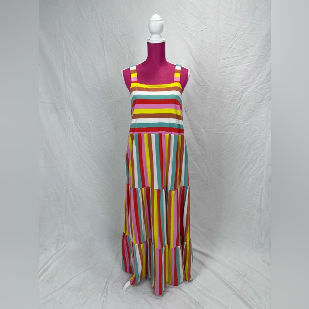 J.Crew Cotton Rainbow Maxi Dress | Size M